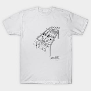 Football Game Table Vintage Patent Hand Drawing T-Shirt